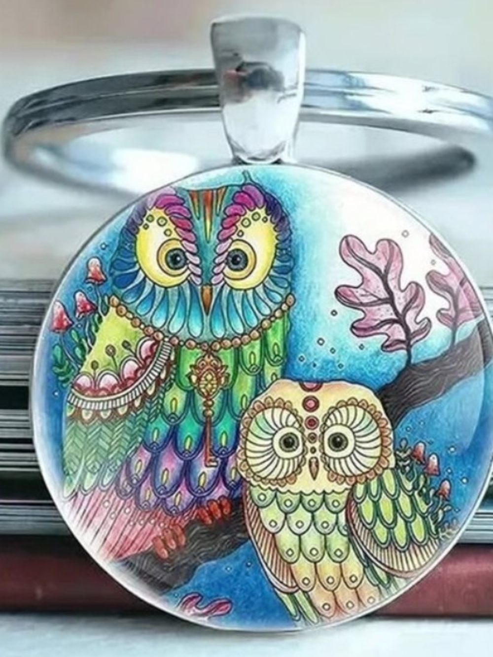 Colorful Owl Art Pendant Wall Décor - Multicolor Home Art
